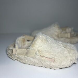 Nike Cream Fuzzy Slippers